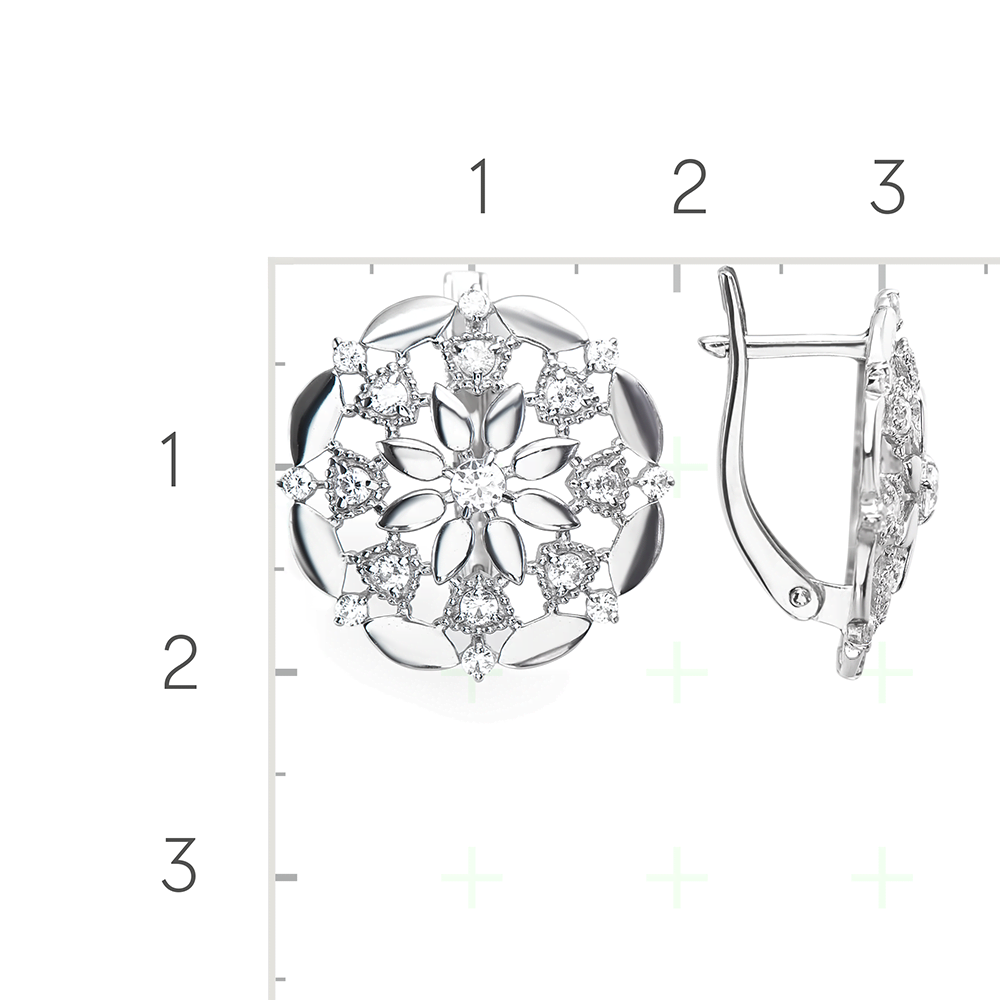 Серебряные серьги с фианитами от интернет магазина JEWELIN