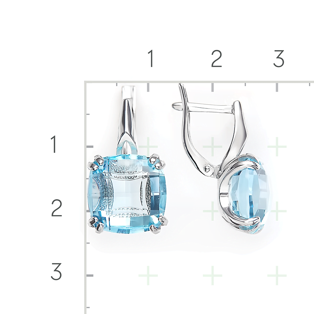Серебряные серьги с топазом от интернет магазина JEWELIN