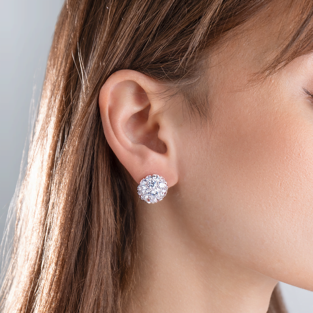 Серебряные серьги с фианитами от интернет магазина JEWELIN