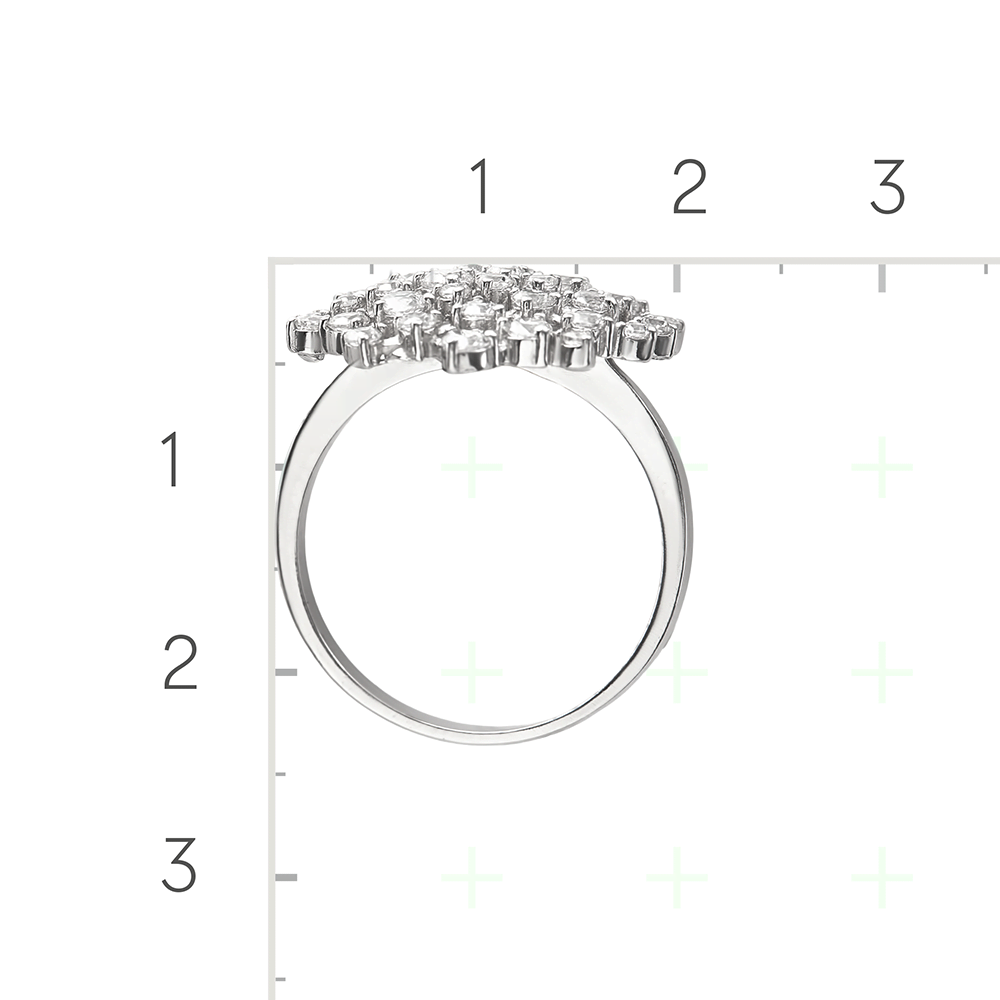 Серебряное кольцо с фианитами от интернет магазина JEWELIN