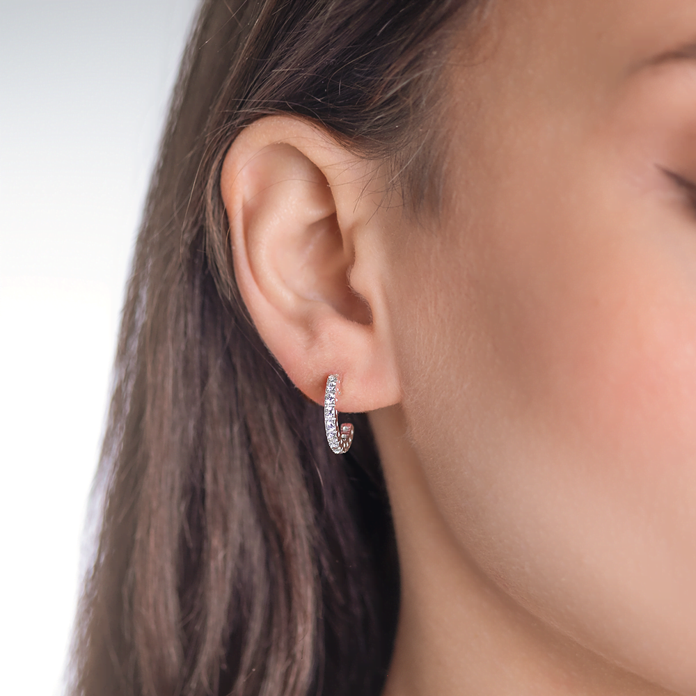 Серебряные серьги с фианитами от интернет магазина JEWELIN