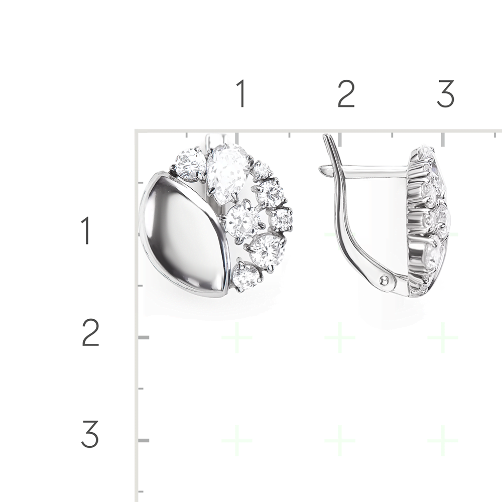 Серебряные серьги с фианитами от интернет магазина JEWELIN