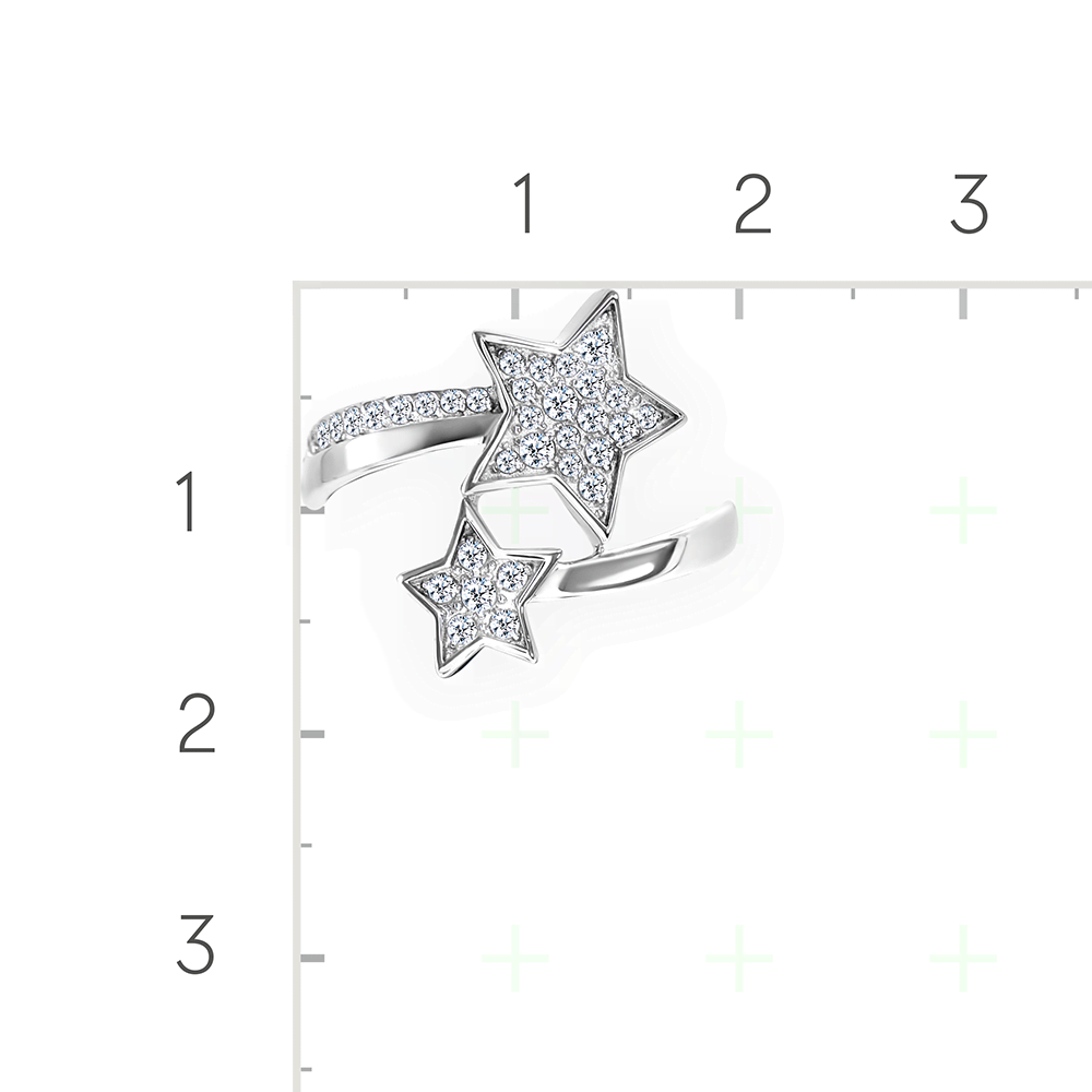 Серебряное кольцо с фианитами от интернет магазина JEWELIN
