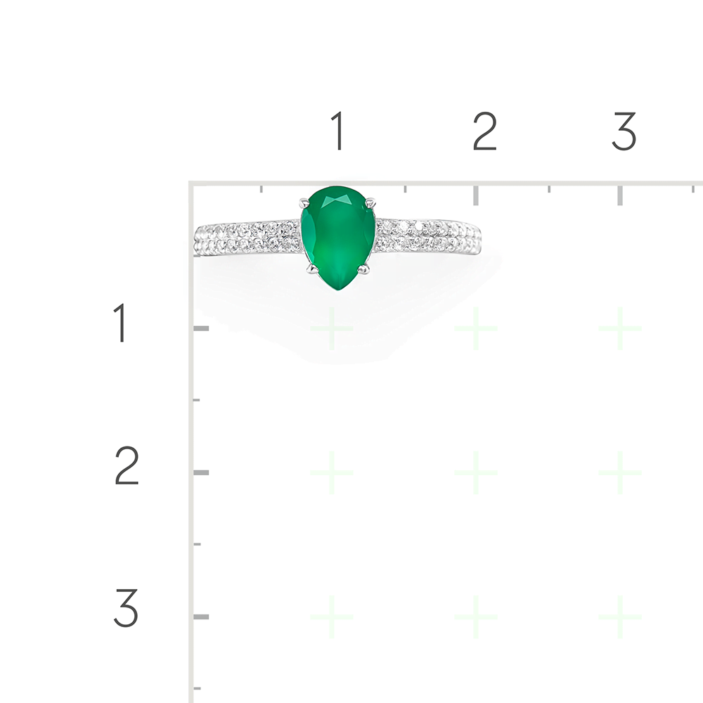 Серебряное кольцо с халцедон, фианитами от интернет магазина JEWELIN
