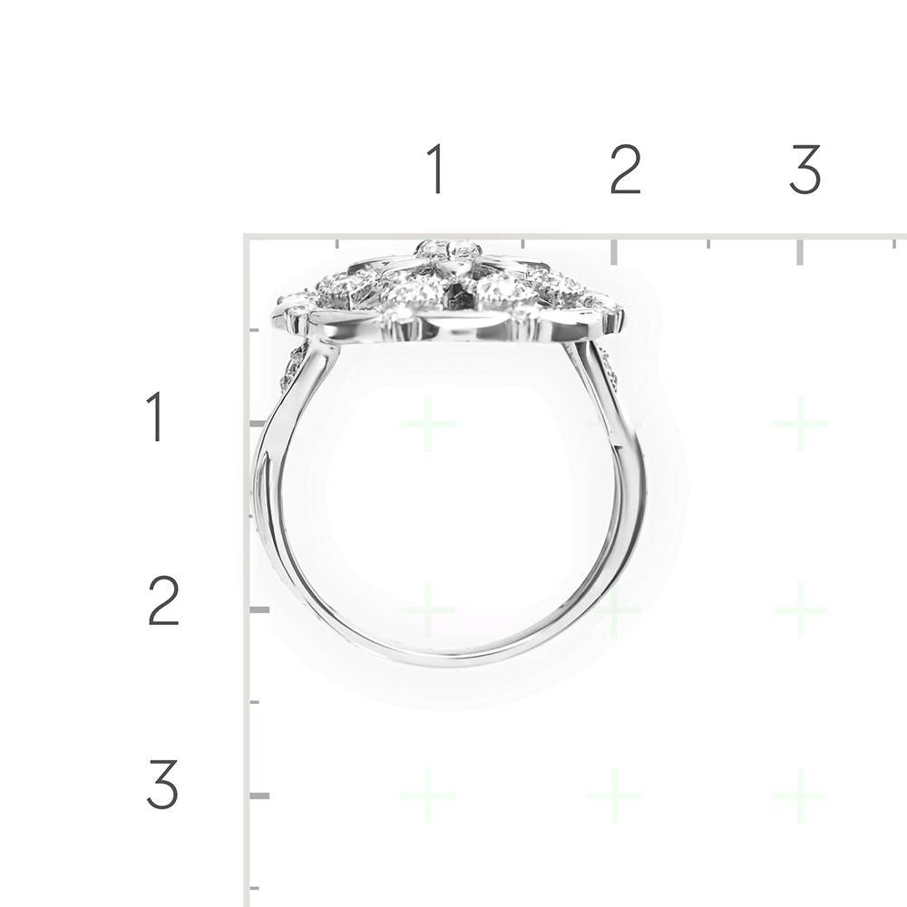 Серебряное кольцо с фианитами от интернет магазина JEWELIN