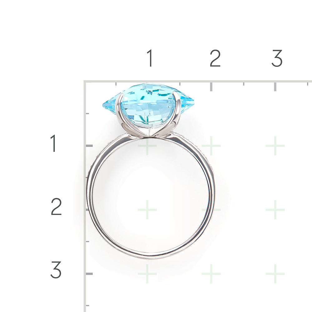 Серебряное кольцо с топазом, фианитами от интернет магазина JEWELIN