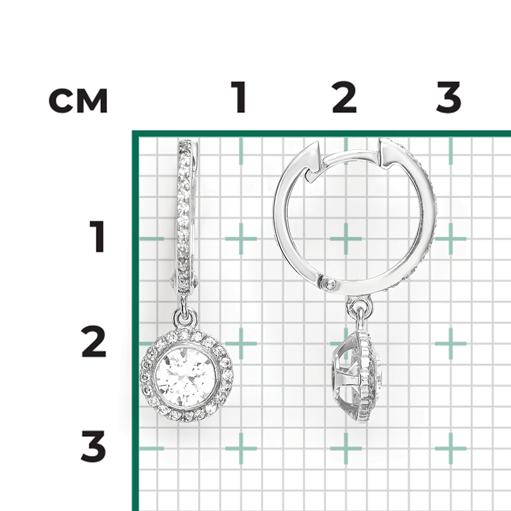 Серебряные серьги с фианитами от интернет магазина JEWELIN