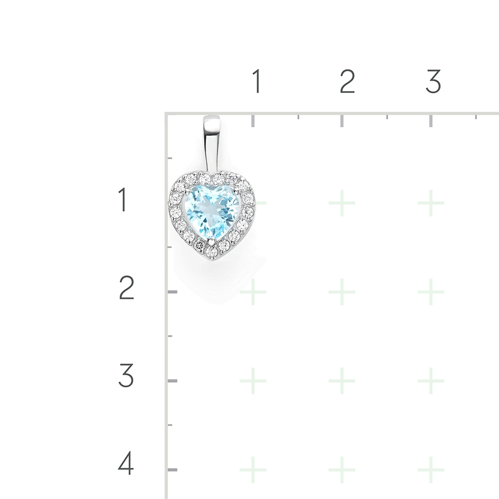 Серебряная подвеска с топазом, фианитами от интернет магазина JEWELIN
