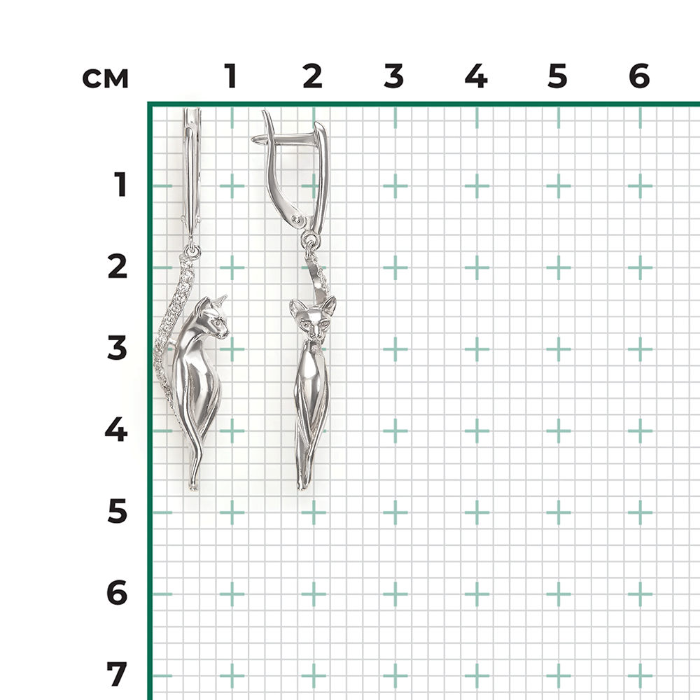 Серебряные серьги с фианитами от интернет магазина JEWELIN