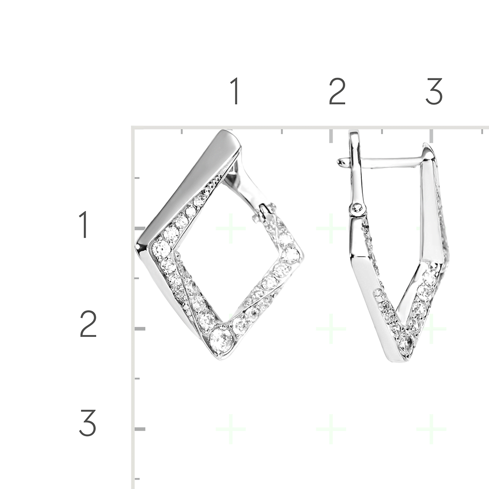 Серебряные серьги с фианитами от интернет магазина JEWELIN