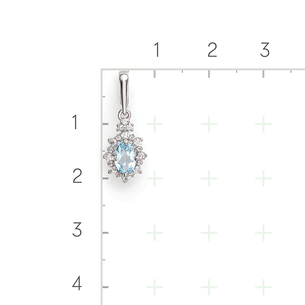 Серебряная подвеска с топазом, фианитами от интернет магазина JEWELIN