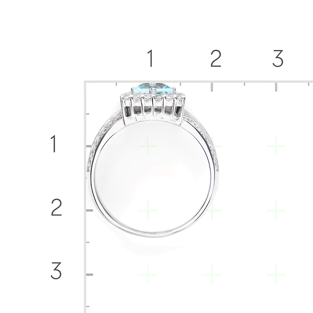 Серебряное кольцо с топазом, фианитами от интернет магазина JEWELIN
