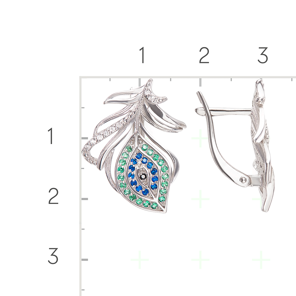 Серебряные серьги с фианитами от интернет магазина JEWELIN