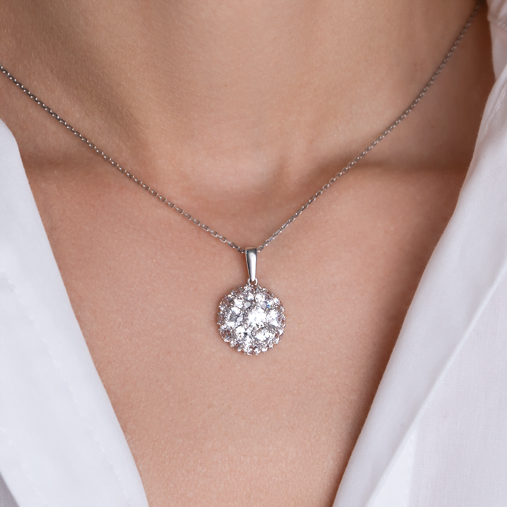 Серебряная подвеска с фианитами от интернет магазина JEWELIN